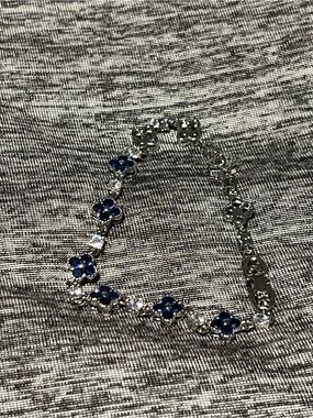 Bundle 3 bracelets Silver & gold tone Blue Flower & peach Crystal Bracelets